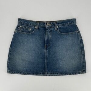 Polo Jeans Co Ralph Lauren Denim Mini Skirt 6 Blue 5 Pocket USA Tag